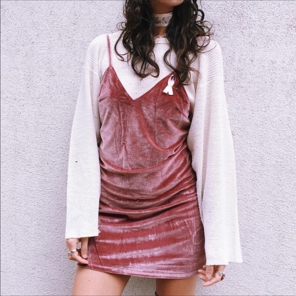 LF Dresses & Skirts - LF SEEK The Label Pink Velvet Mini Dress